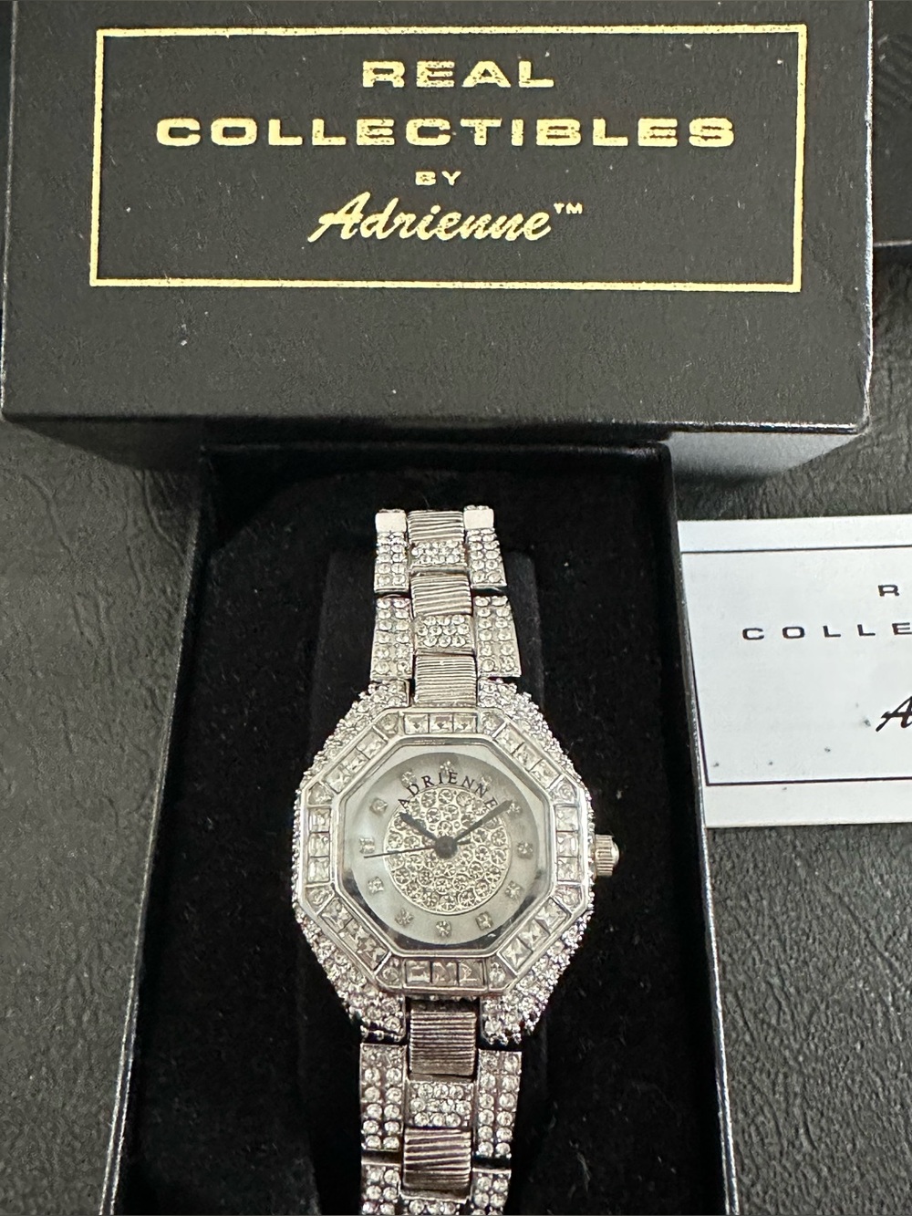 Adrienne VITTADINI Limited Edition Silver Crystal Pavé Octagon Bracelet Watch - Picture 3 of 7